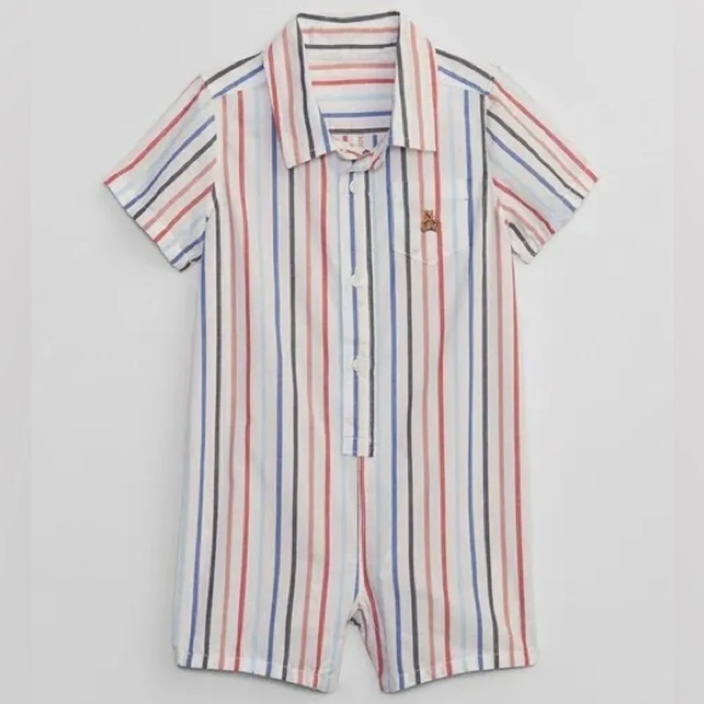 Baby Gap Striped Romper with Logo 18-24 Months